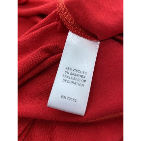 Neiman Marcus Red Sleeveless Jewel Keyhole V Neck Tunic Viscose Blouse M - Picture 8 of 10
